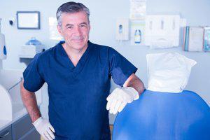 Dentist Standing near chair