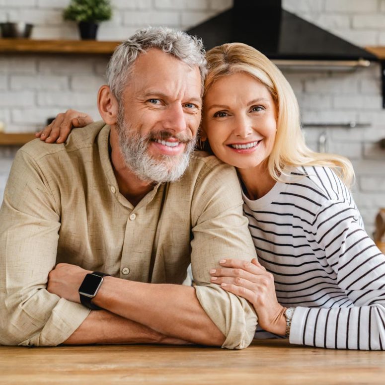 smiling middle aged couple